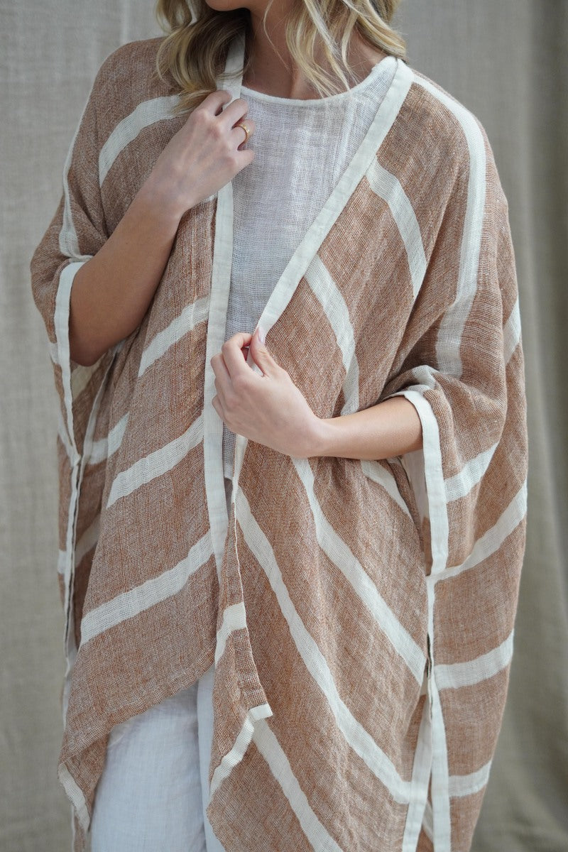 Carmen Rust & White Cardigan