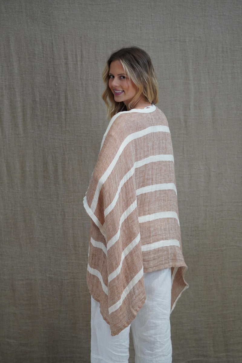 Carmen Rust & White Cardigan