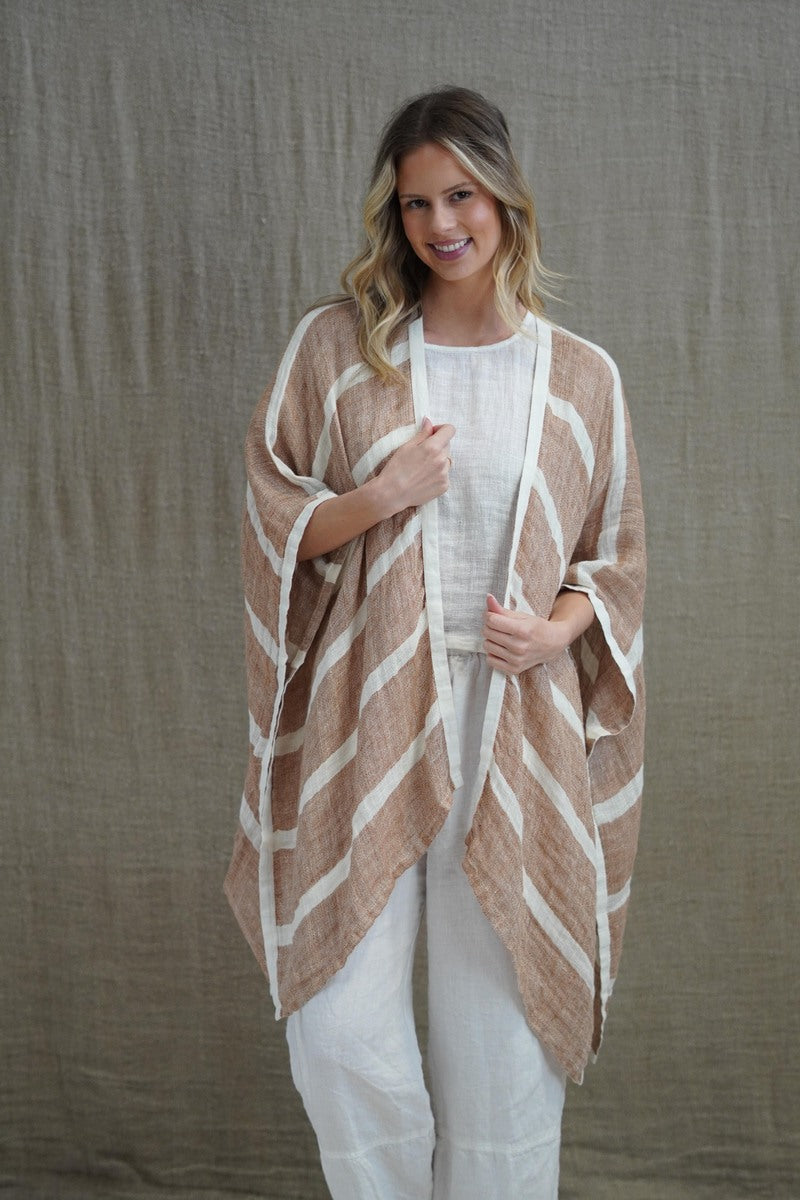 Carmen Rust & White Cardigan