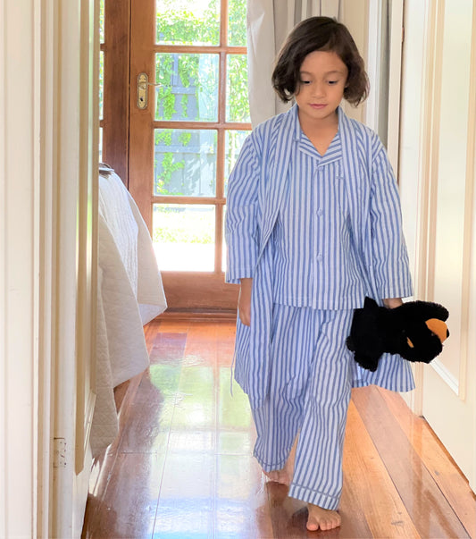Blue Stripe Child Dressing Gown/Kimono