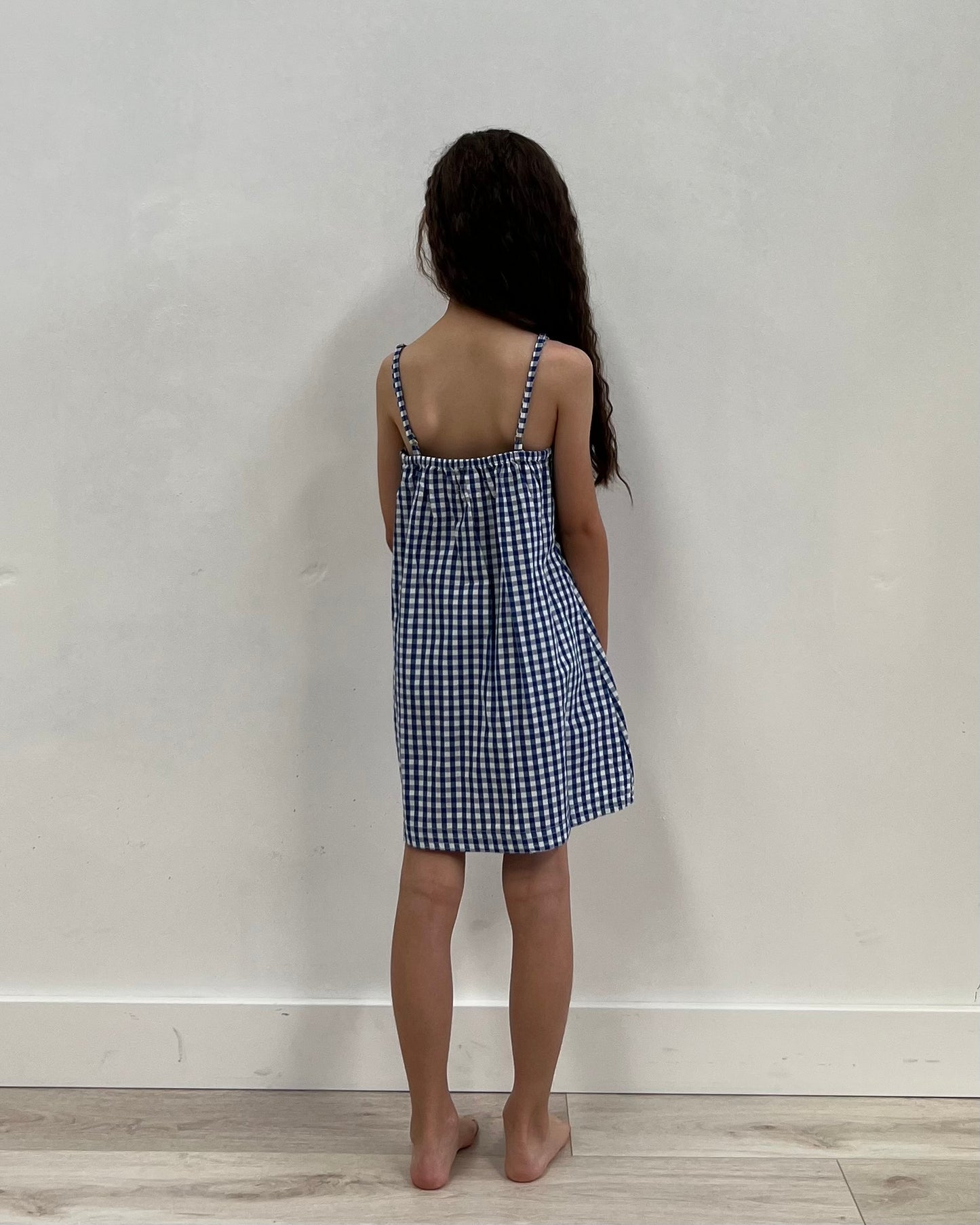 Blue Check Slip Dress Child (Pack Of 4)