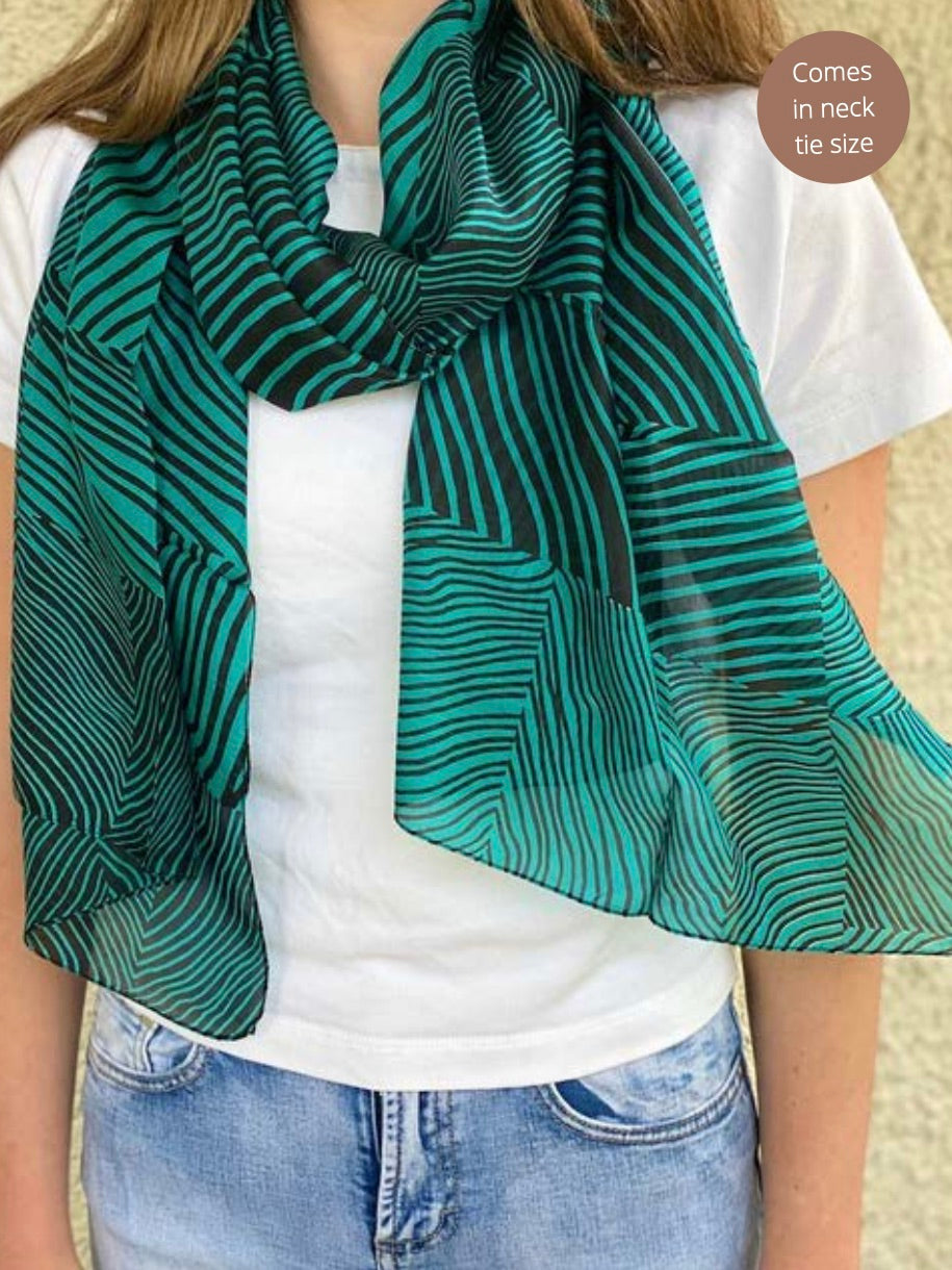 Silk Scarf - Teal ZS-1014/L