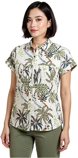 CLM545 – Drop Shoulder 2-pocket Shirt (Khaki Palms)