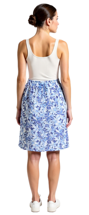 CLM565 – Printed Crushed Drawstring Skirt