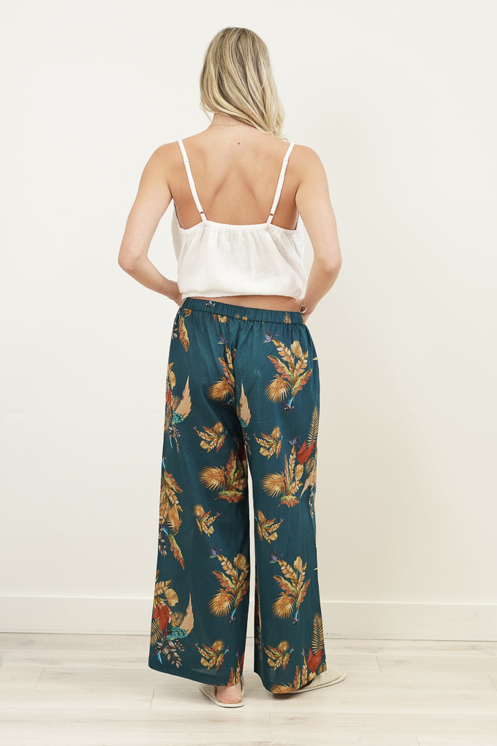 Autumn Leaf Petrol Blue Lounge Pants