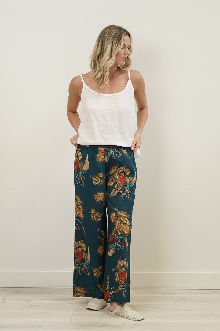 Autumn Leaf Petrol Blue Lounge Pants