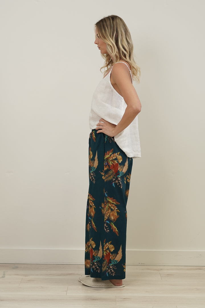 Autumn Leaf Petrol Blue Lounge Pants
