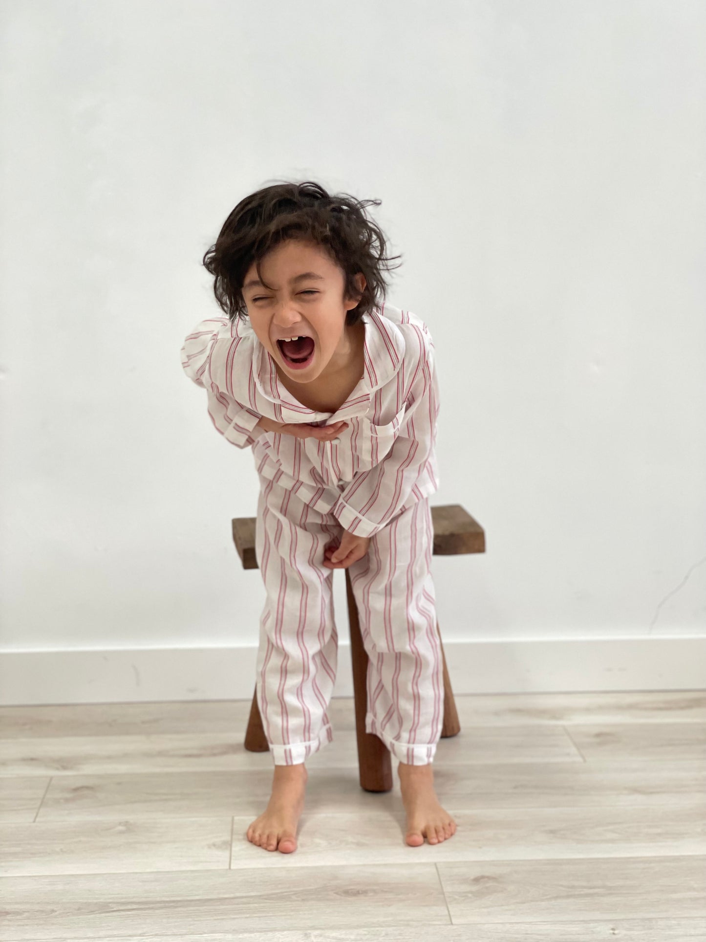 Cameron Red Stripes Boy'S Full Pj Set