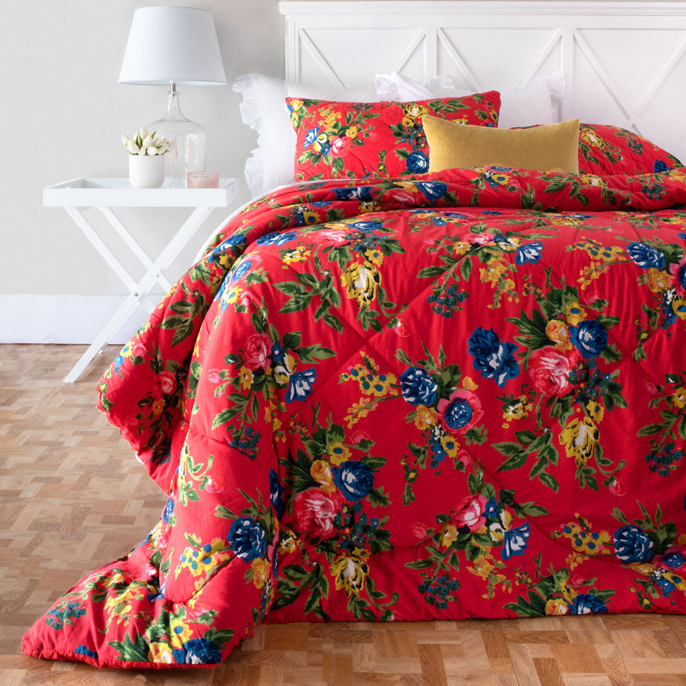 Bloom Red Quilt Set