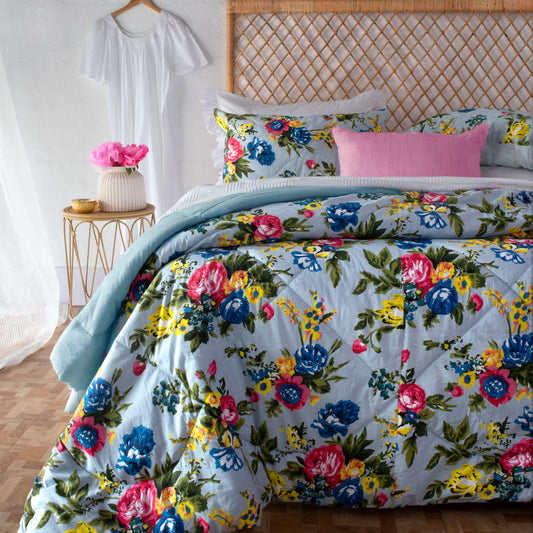 Bloom Grey Quilt Set 260 X 240 Cm