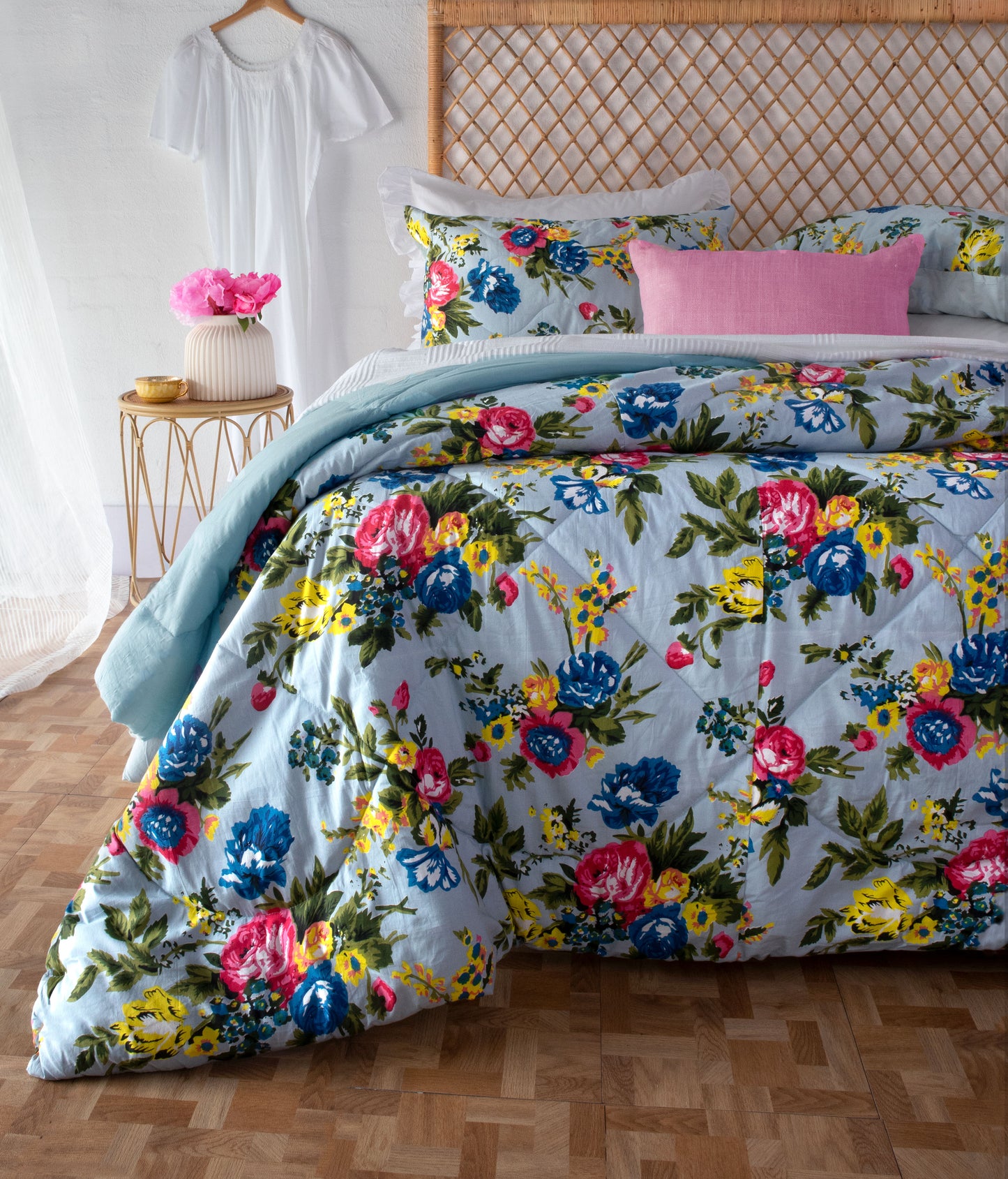 Bloom Grey Quilt Set 260 X 240 Cm