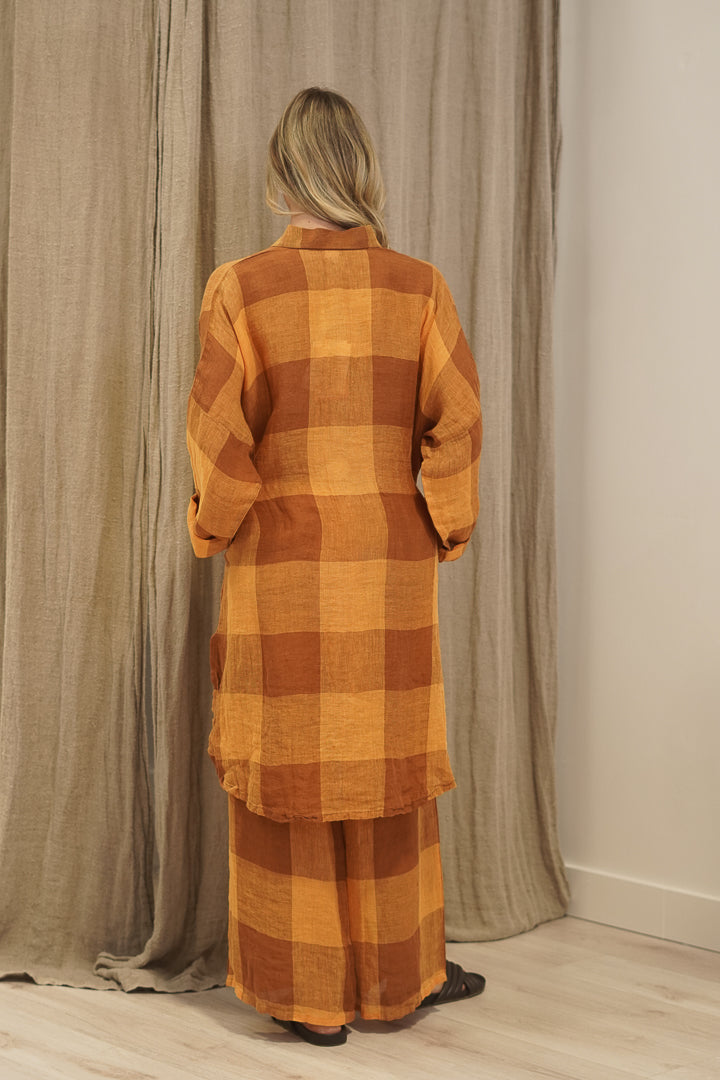 Cristina Shirt Dress Spiced Ochre Check