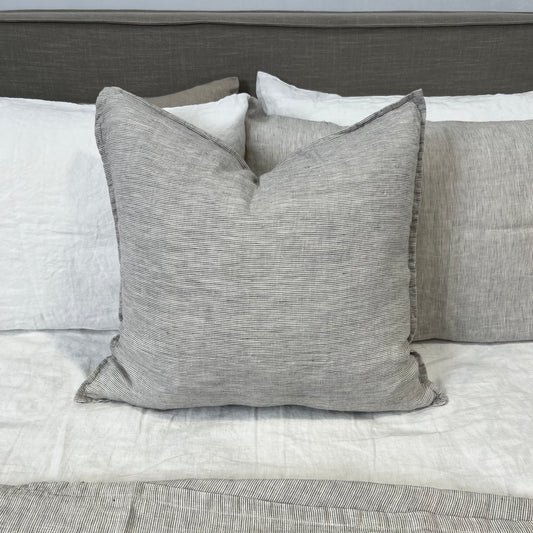 Grey Pinstripe Cushion Cover 50X50Cm With Flange