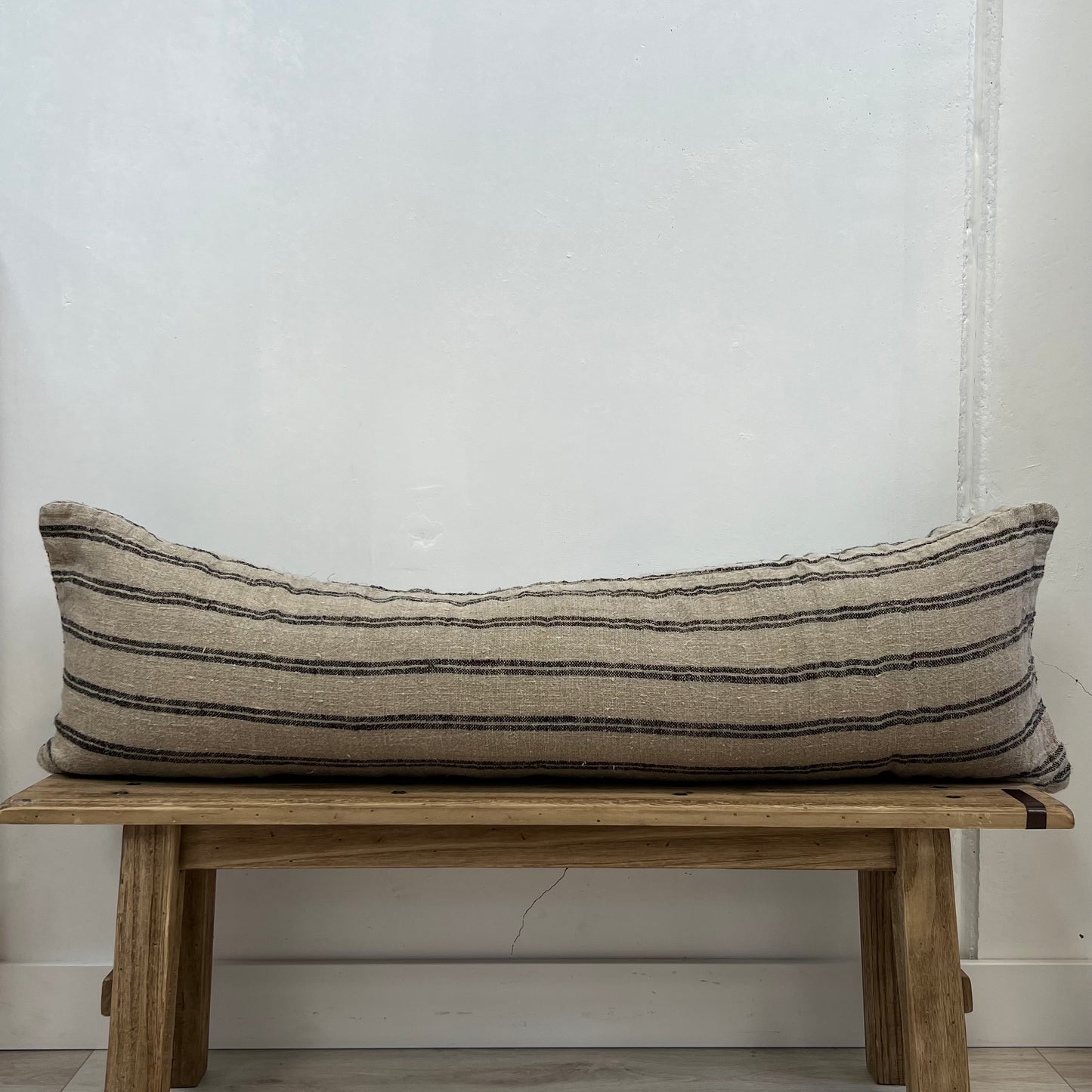 Angaston Handloomed Cushion Cover Black Stripe 40 X 120 Cm