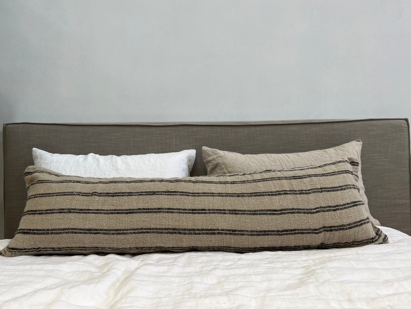 Angaston Handloomed Cushion Cover Black Stripe 40 X 120 Cm