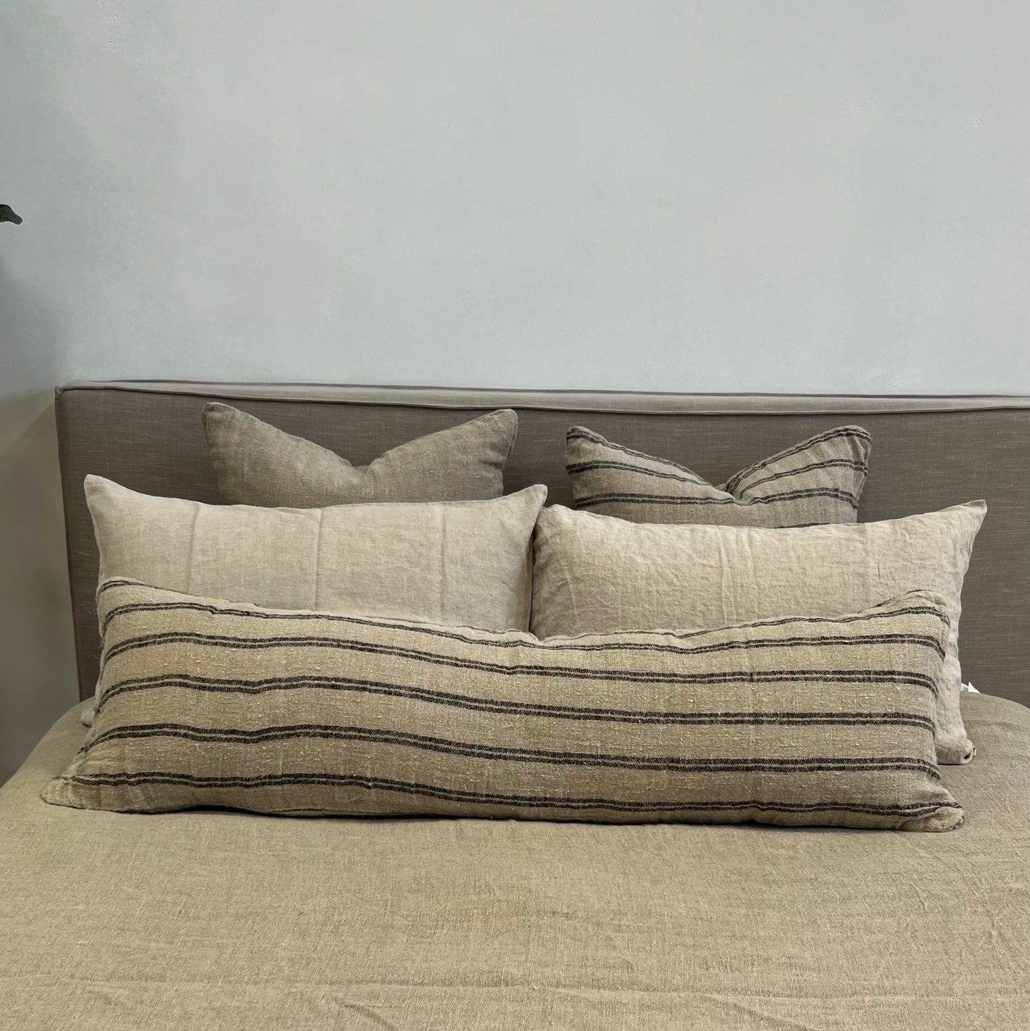 Angaston Handloomed Cushion Cover Black Stripe 40 X 120 Cm