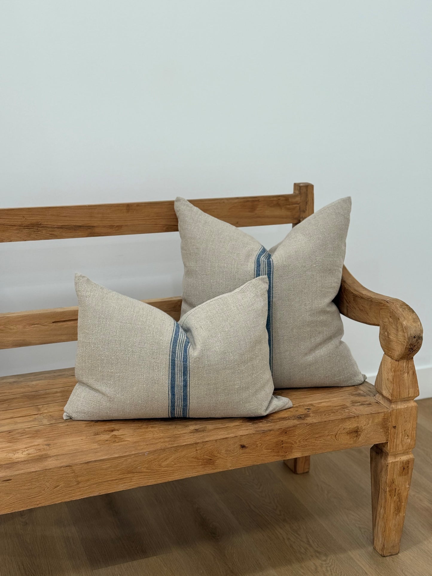 Puro Lino Cushion Cover Blue Stripes 50X50 Cm