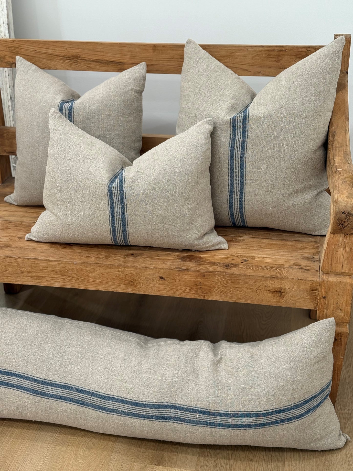 Puro Lino Cushion Cover Blue Stripes 60 X 60