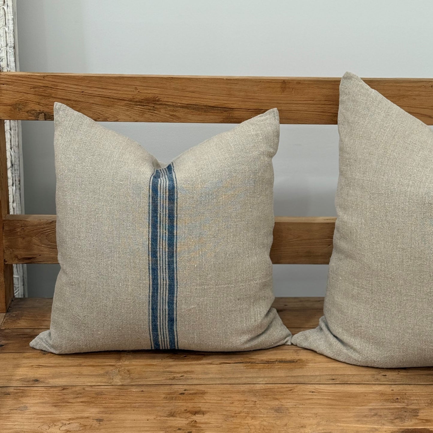 Puro Lino Cushion Cover Blue Stripes 50X50 Cm