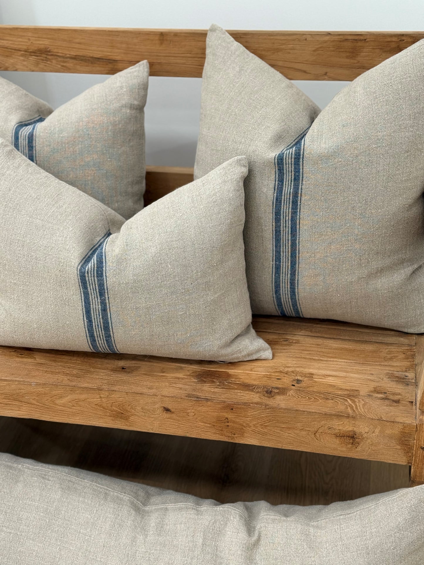 Puro Lino Cushion Cover Blue Stripes 60 X 60