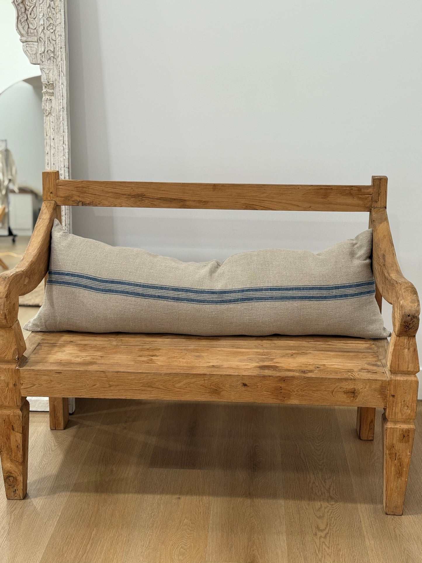 Puro Lino Cushion Cover Blue Stripes 40X120Cm