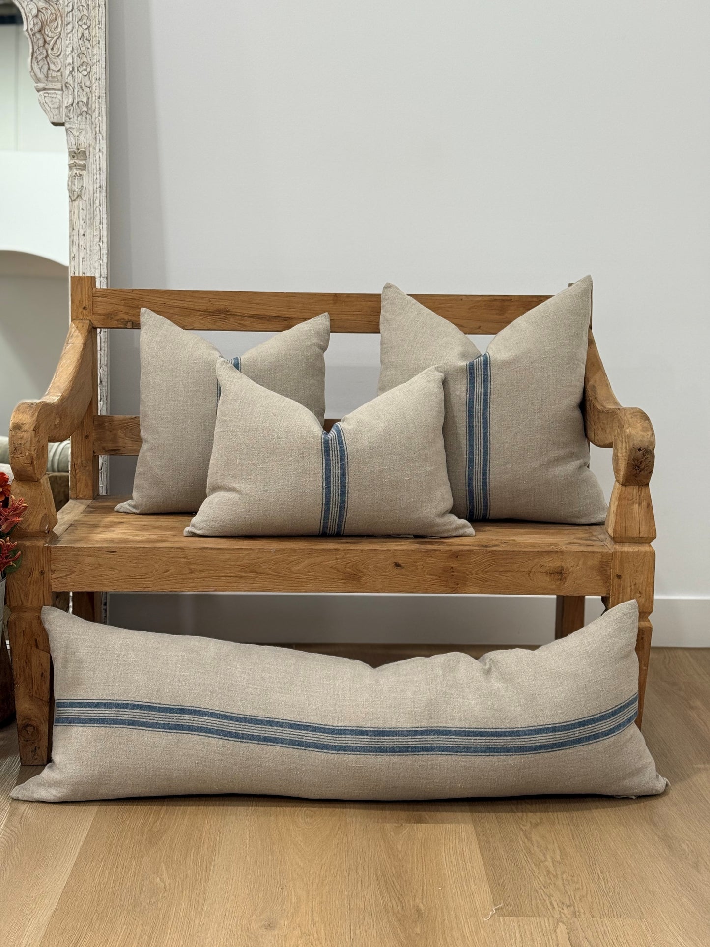 Puro Lino Cushion Cover Blue Stripes 60 X 60