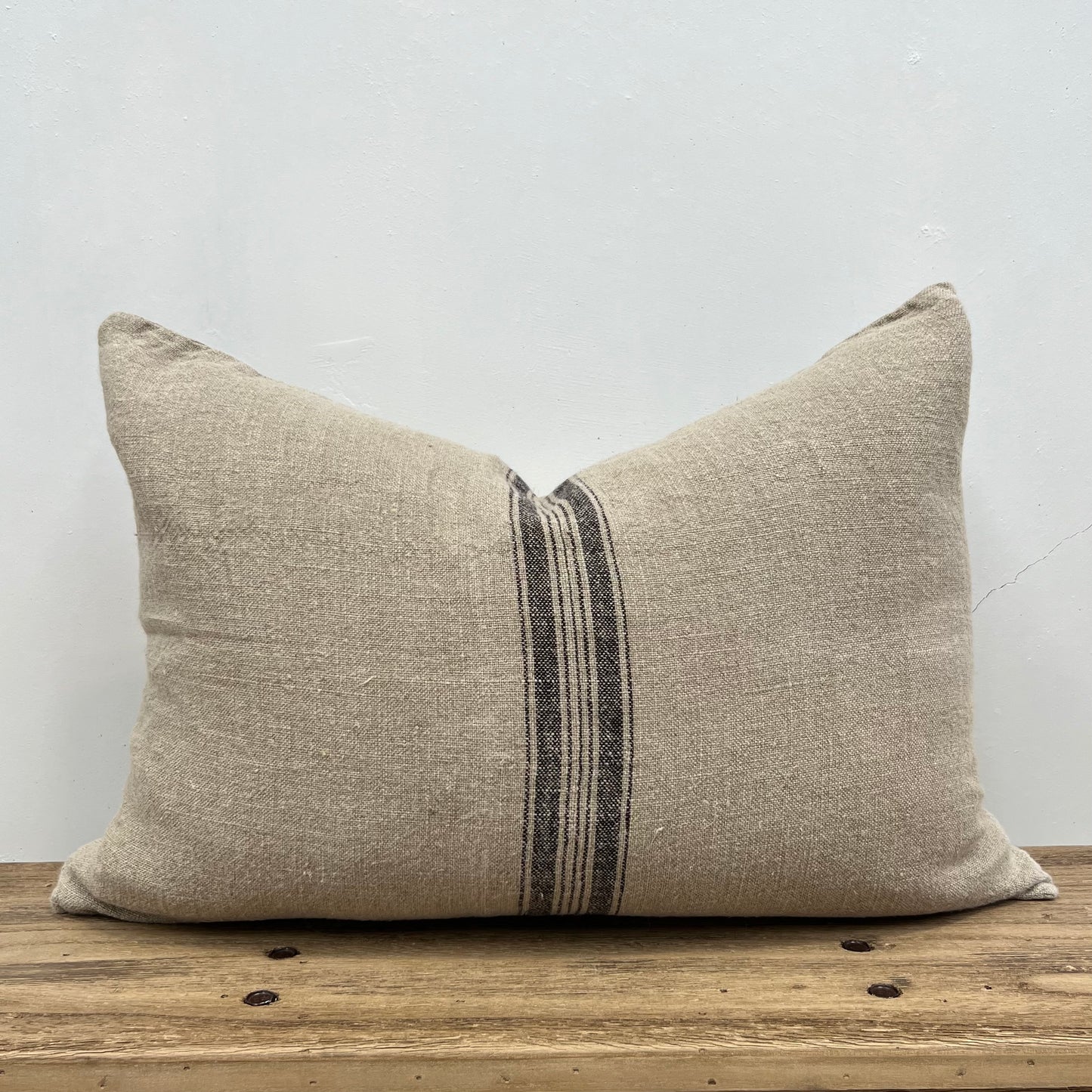 Puro Lino Cushion Cover Charcoal Stripes 40X60Cm