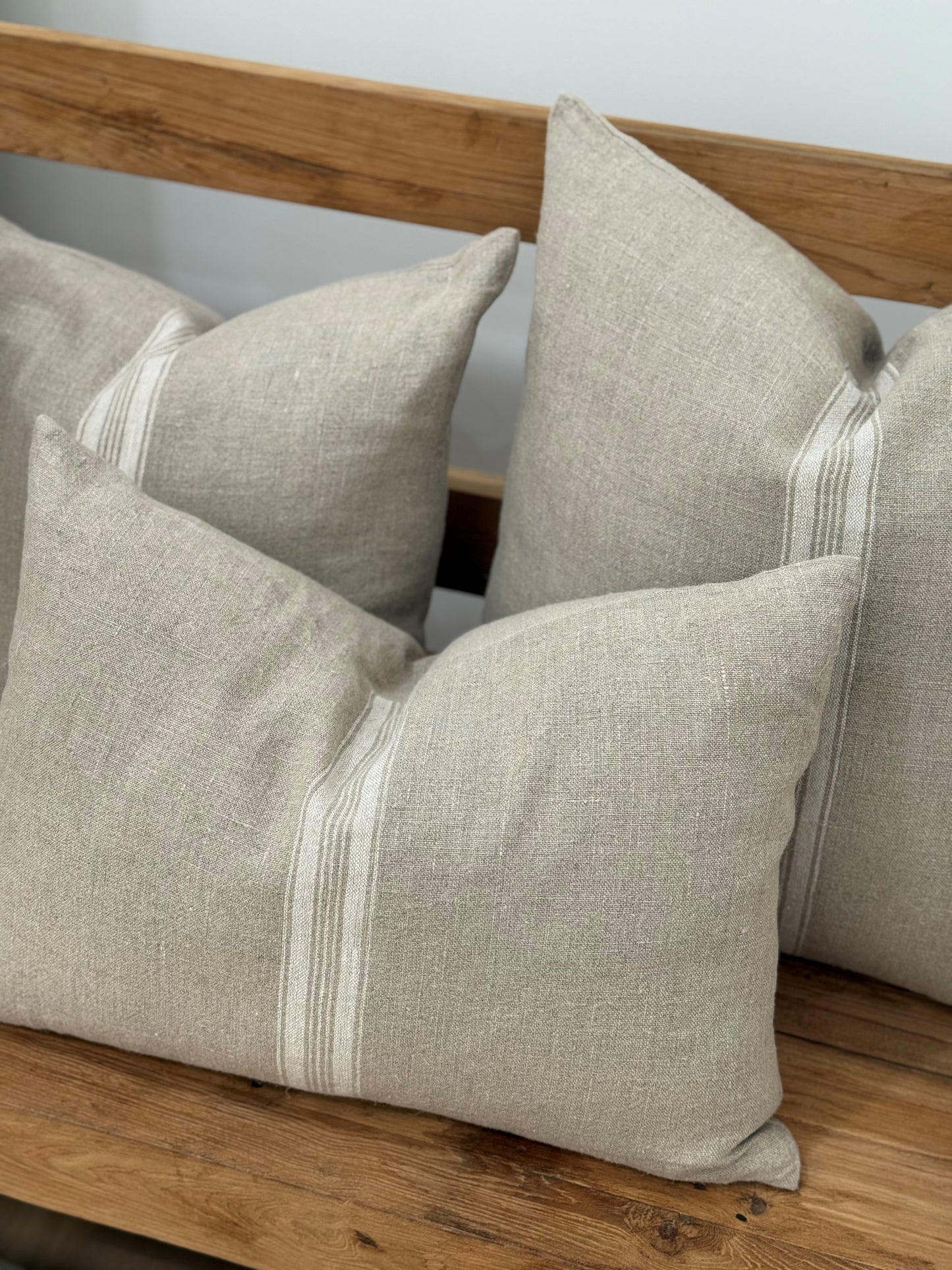 Puro Lino Cushion Cover White Stripes 40X60Cm