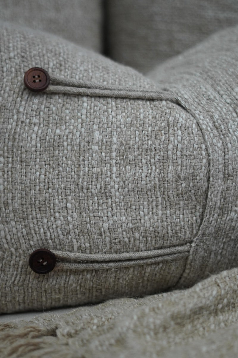 Felix Linen Cushion Cover Natural/White 40X60Cm
