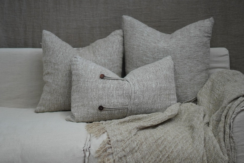 Felix Linen Cushion Cover Natural/White 40X60Cm