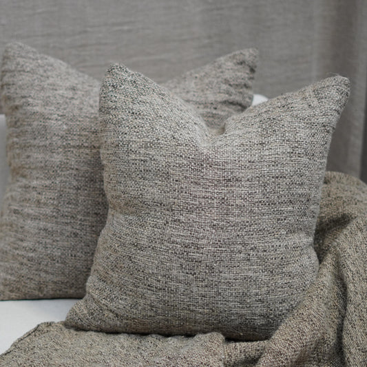 Felix Linen Cushion Cover Natural & Charcoal Woven 50X50Cm