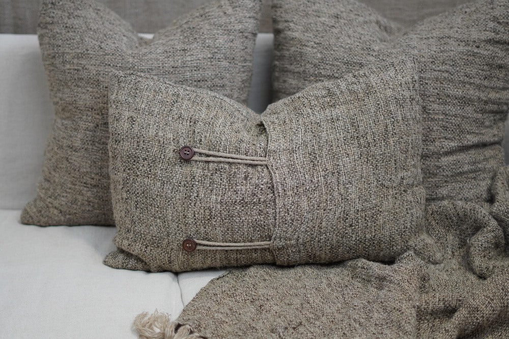 Felix Linen Cushion Cover Natural/Charcoal Woven 40X60Cm