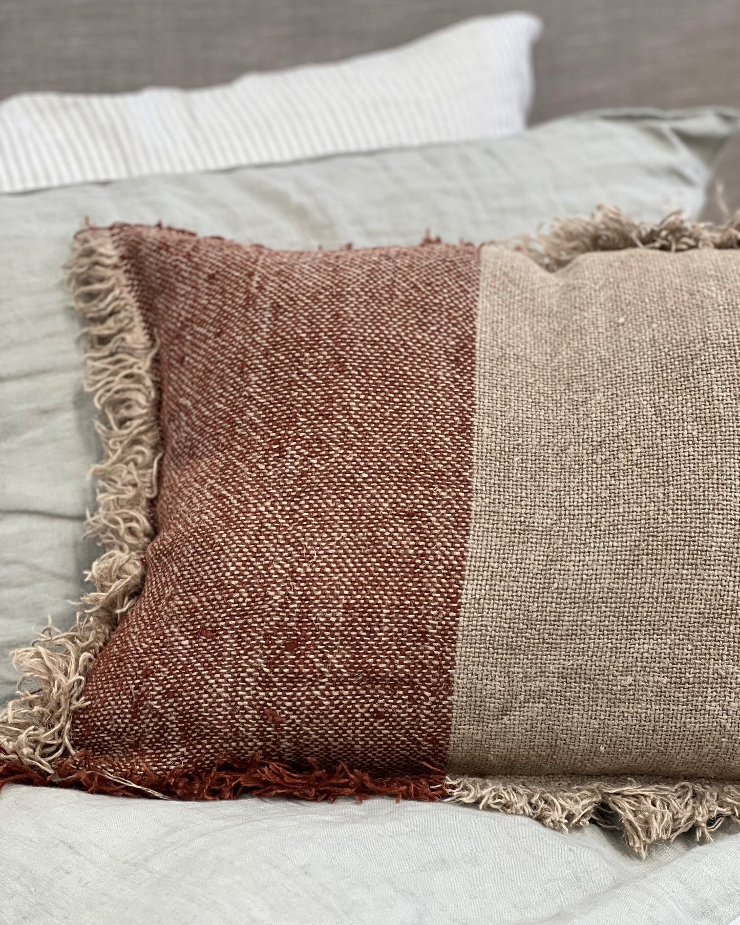 Hugo Linen Cushion Cover Rust / Natural 40X60Cm