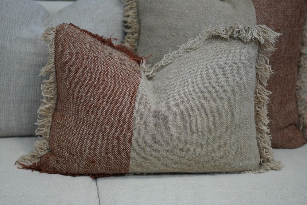 Hugo Linen Cushion Cover Rust / Natural 40X60Cm
