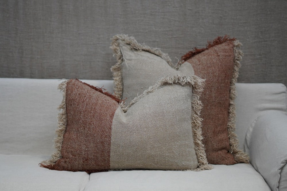 Hugo Linen Cushion Cover Rust / Natural 40X60Cm