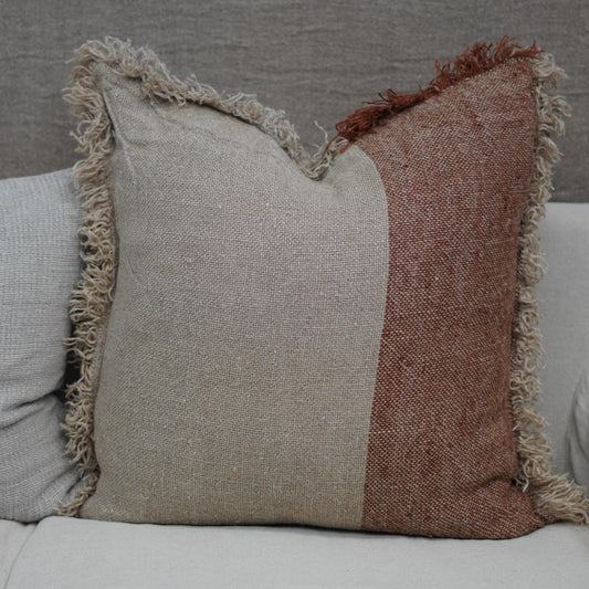Hugo Linen Cushion Cover Rust / Natural 60X60Cm