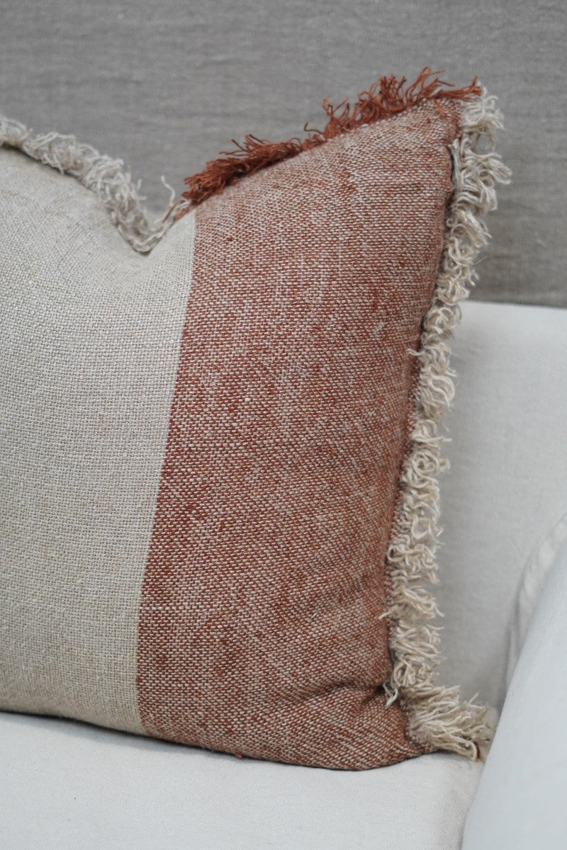 Hugo Linen Cushion Cover Rust / Natural 60X60Cm