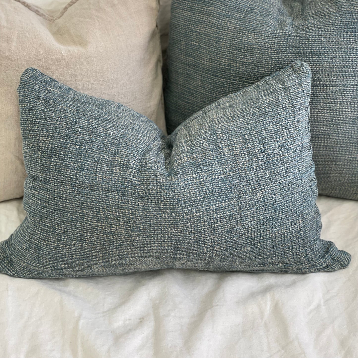 Audrey Cushion Cover Celestial Blue + Natural 40X60Cm