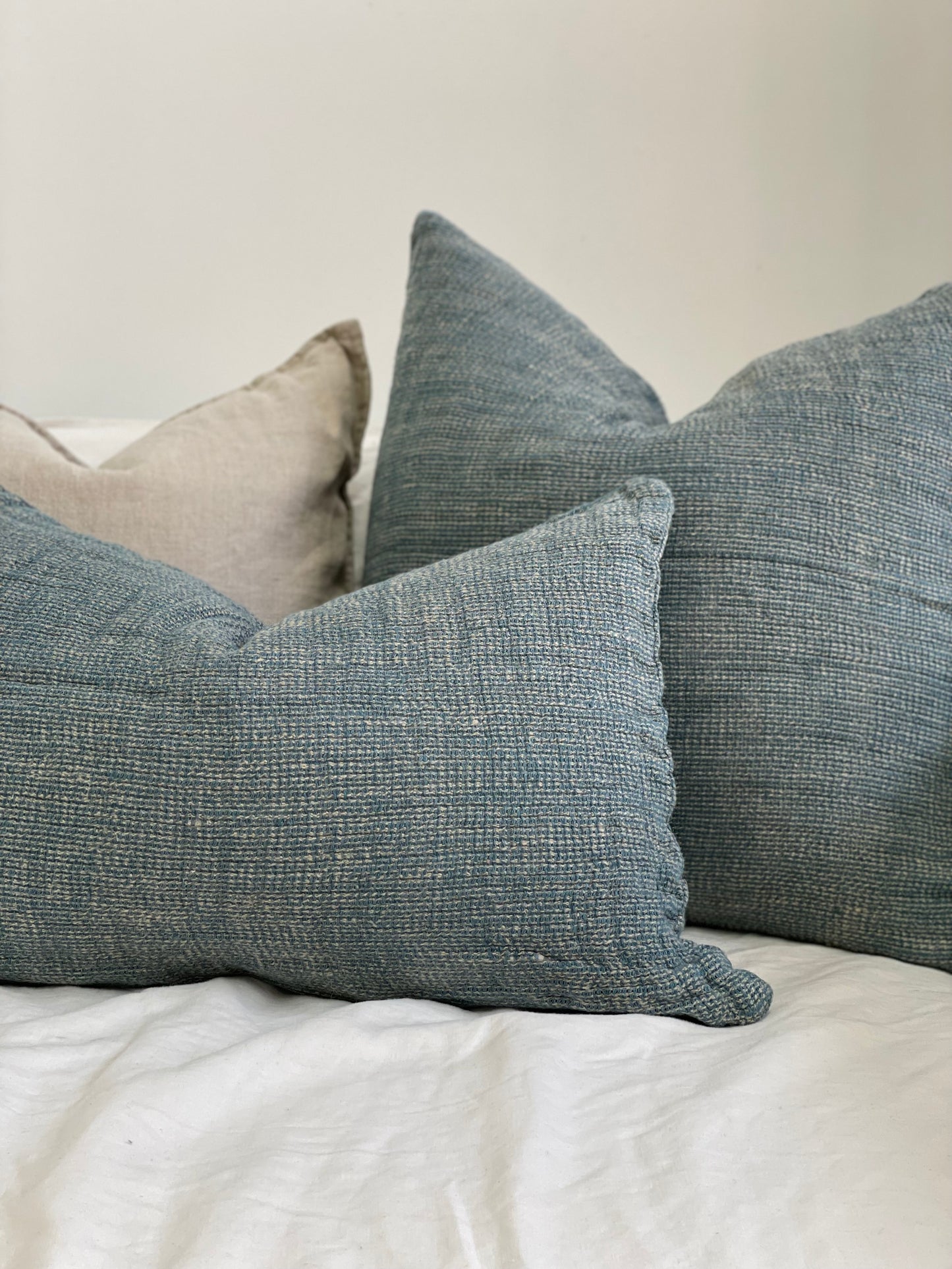 Audrey Cushion Cover Celestial Blue + Natural 40X60Cm