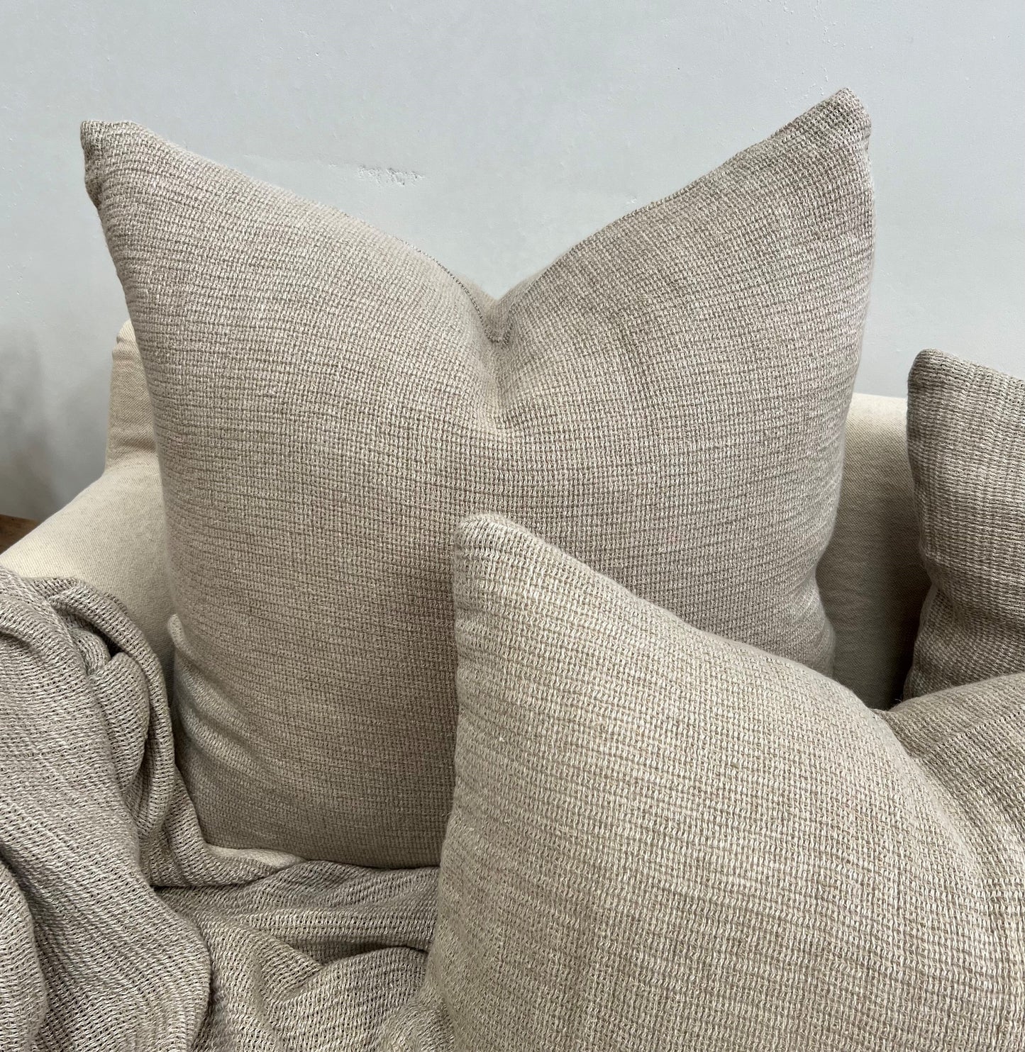 Audrey Linen Cushion Cover Bone 60X60Cm