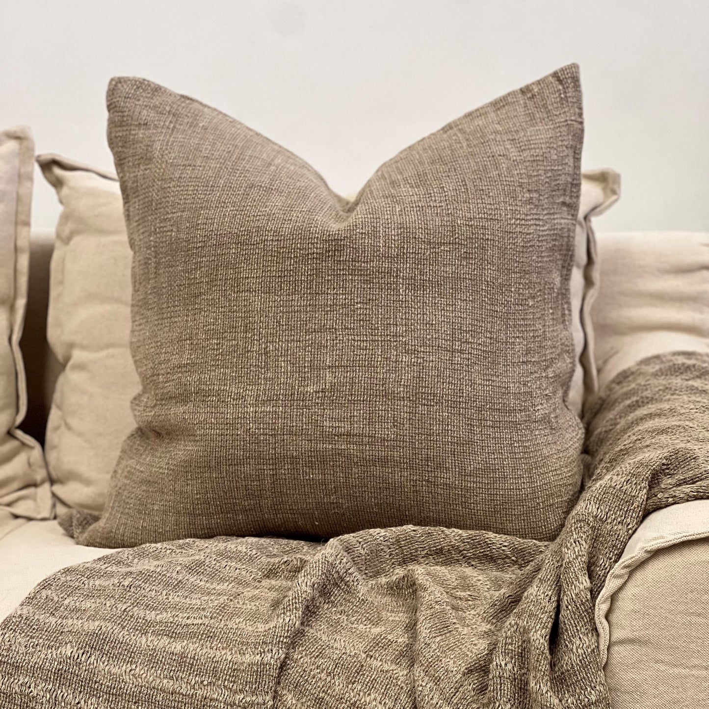 Audrey Linen Cushion Cover Olive 60X60Cm