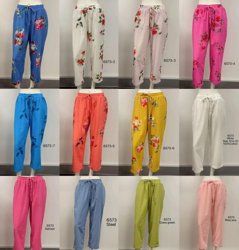 Elastic Waist Drawstring Relaxed Cotton Pants