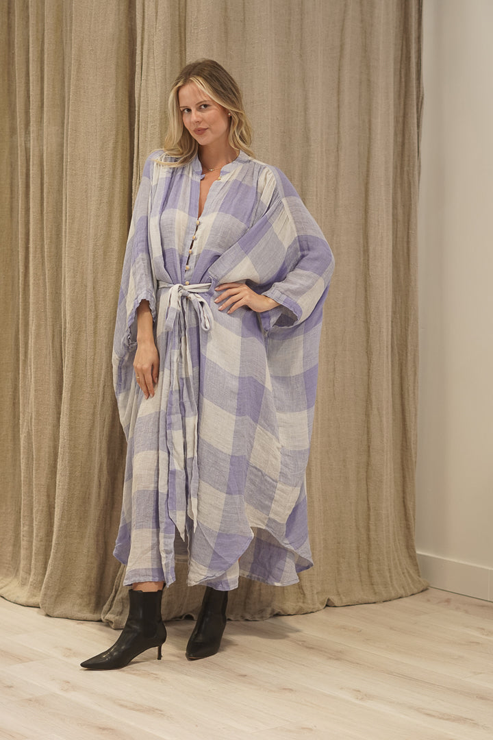 Donna Dress Heather Blue Check