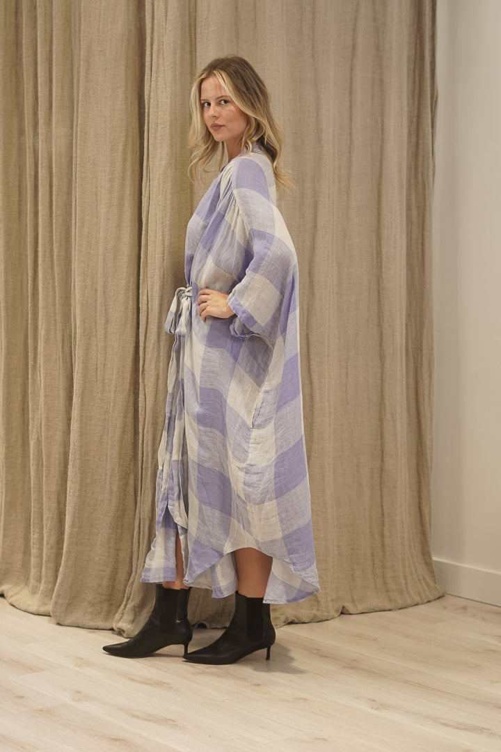 Donna Dress Heather Blue Check