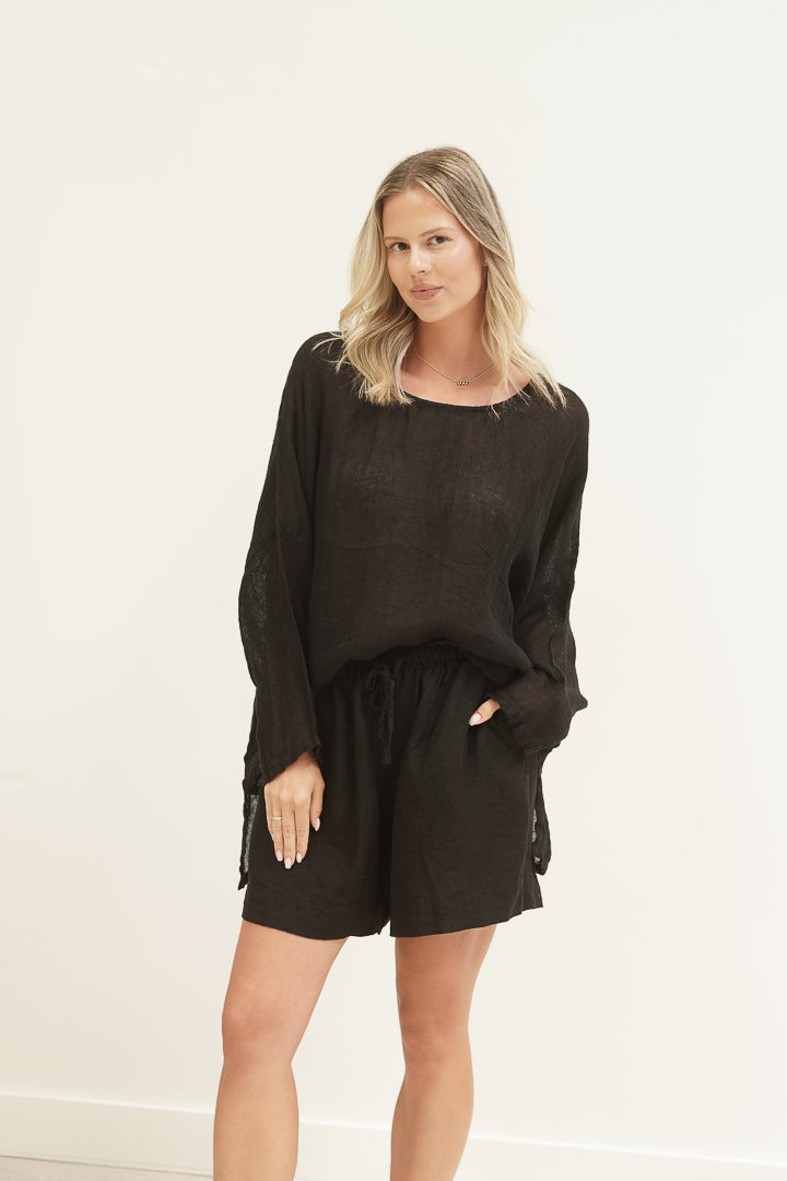 Valentina Top Black Mesh