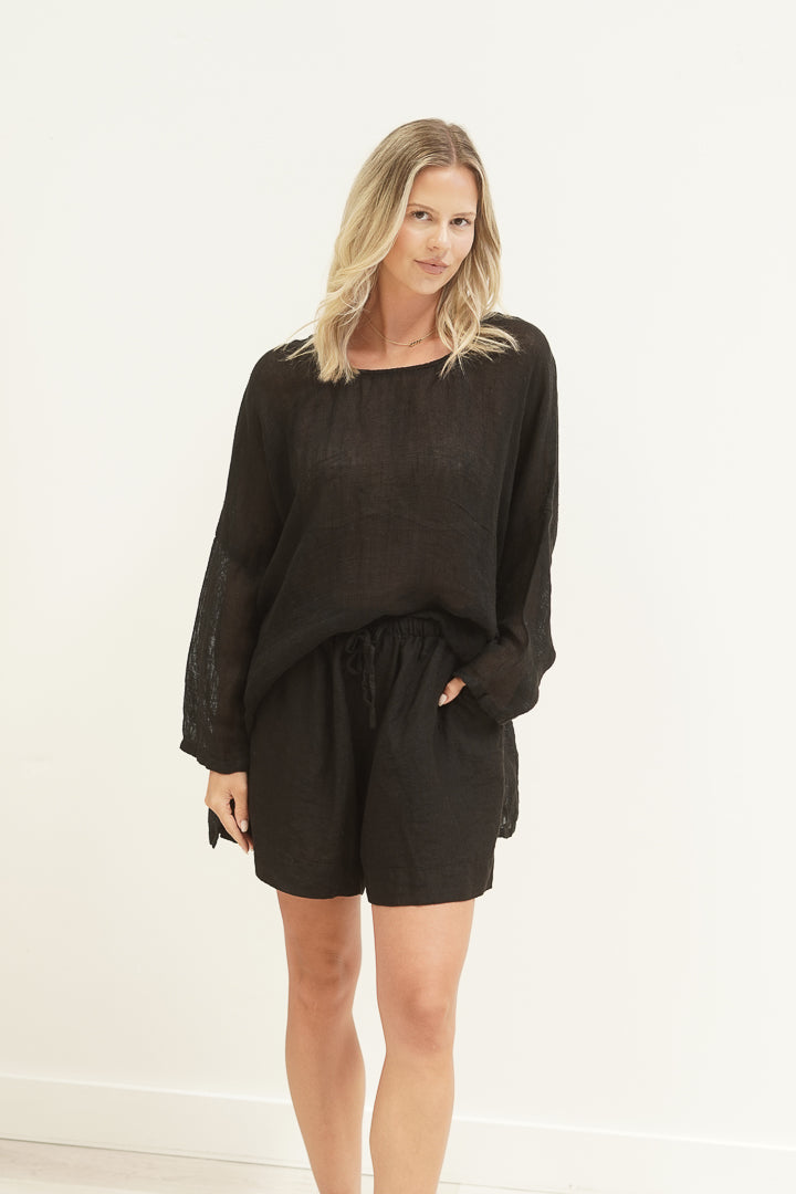 Valentina Top Black Mesh