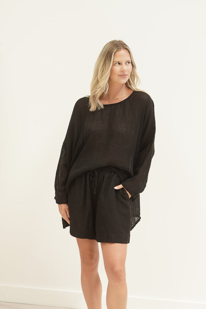 Valentina Top Black Mesh