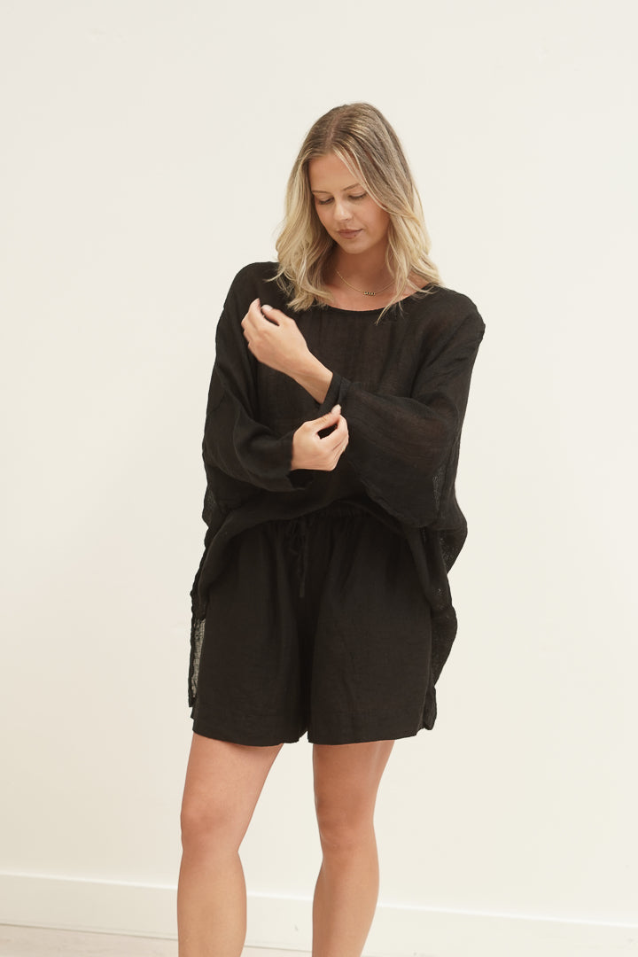 Valentina Top Black Mesh