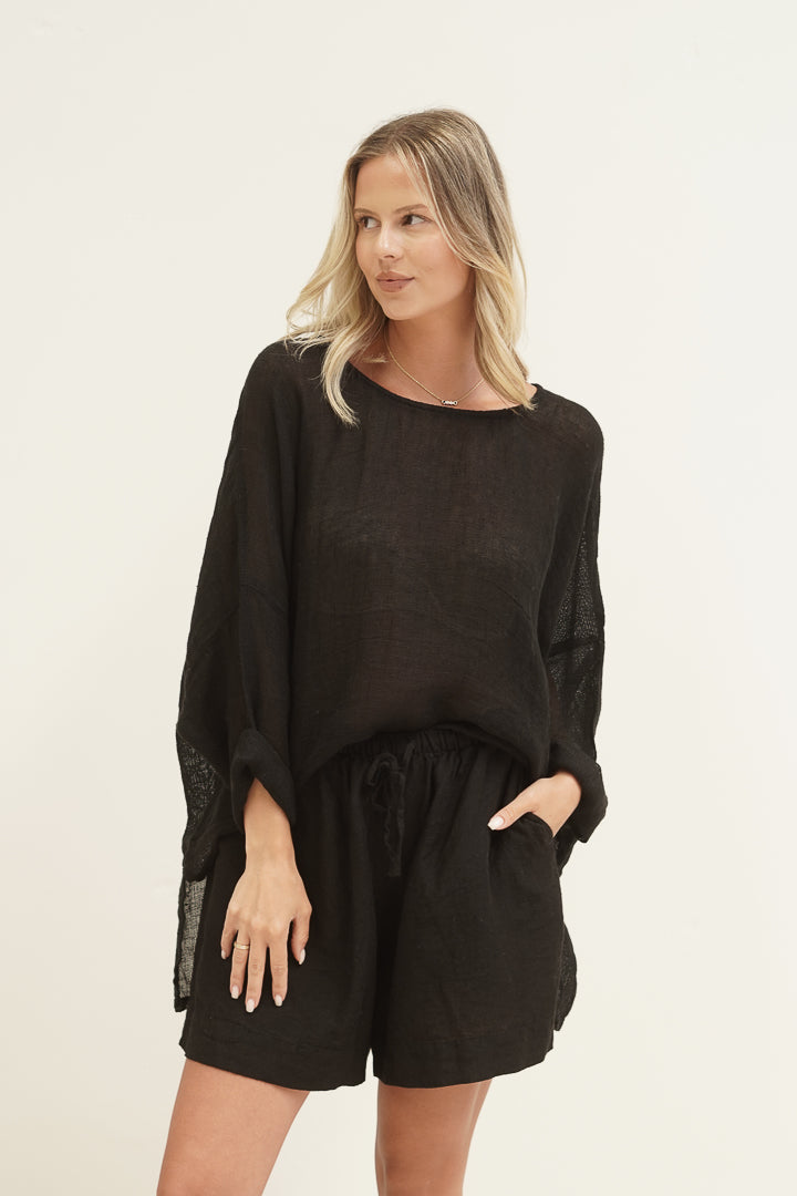 Valentina Top Black Mesh