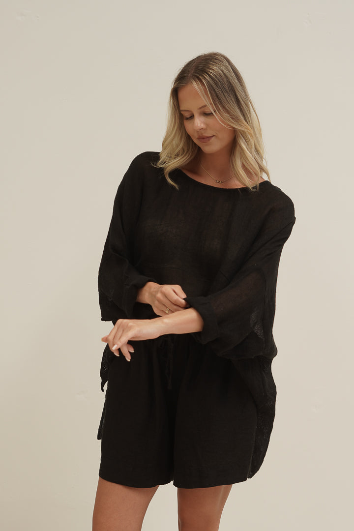 Valentina Top Black Mesh